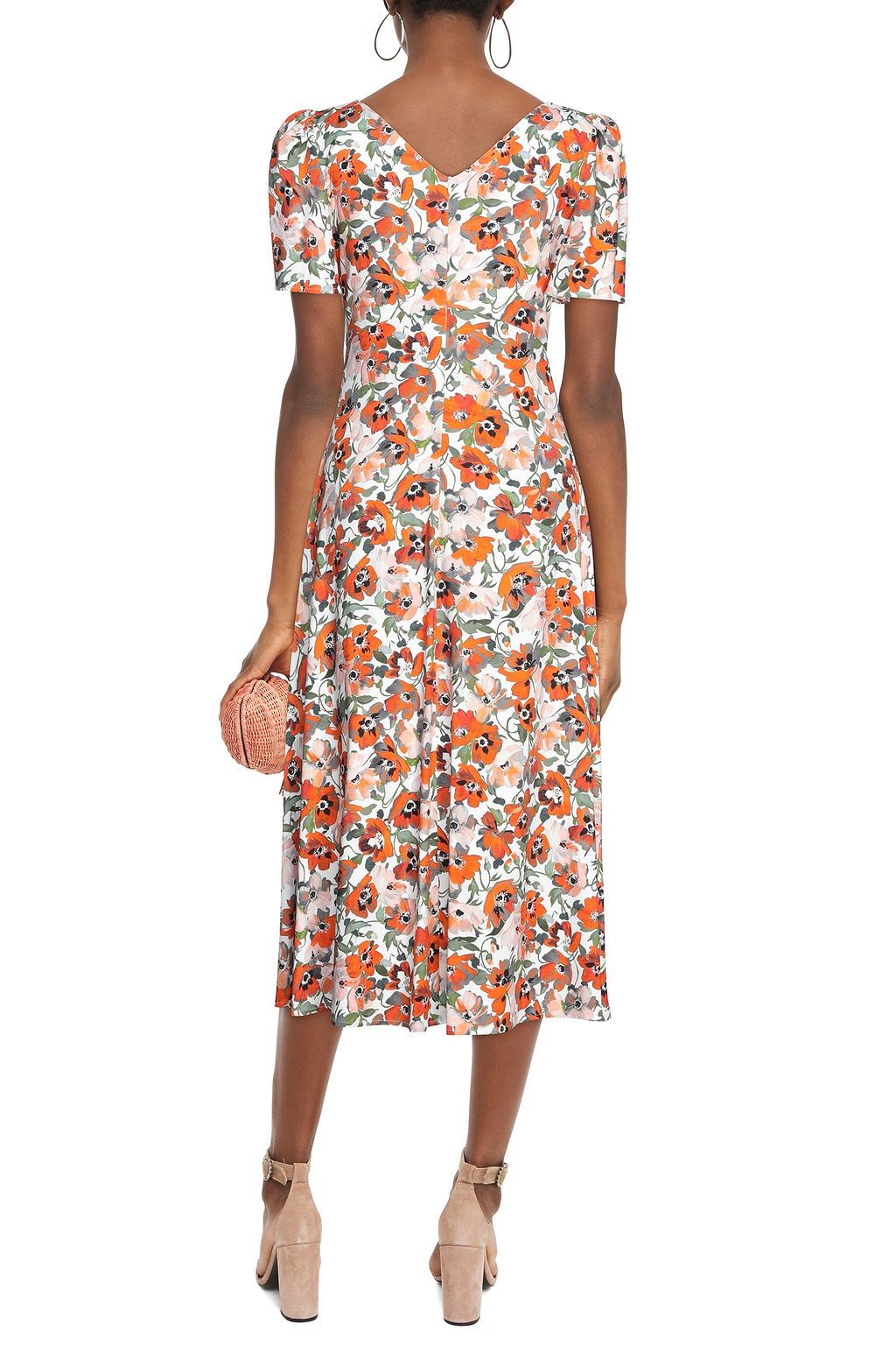 GOAT Katie gathered floral-print midi dress