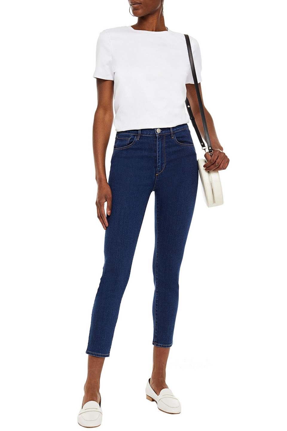 3x1 Bonnie Cropped High-rise Skinny Jeans In Mid Denim