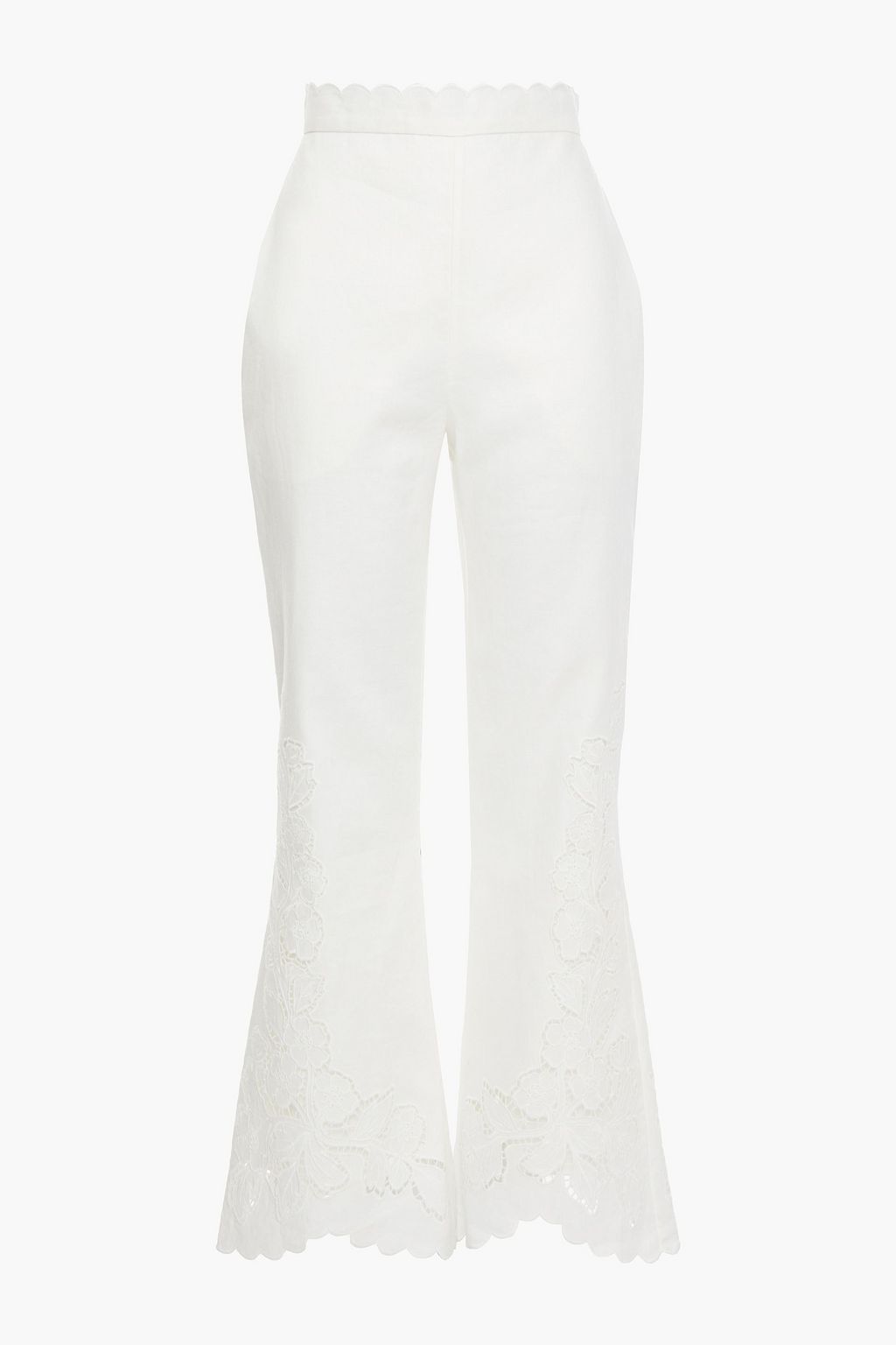 ZIMMERMANN Broderie anglaise linen flared pants | THE OUTNET