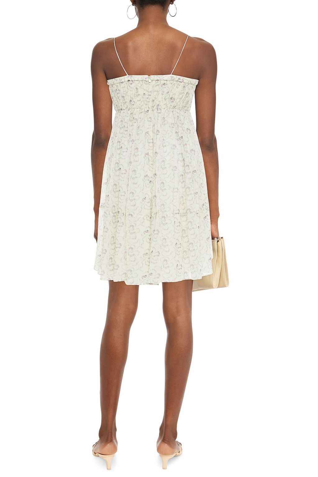 CHLOÉ Gathered printed silk-chiffon mini dress