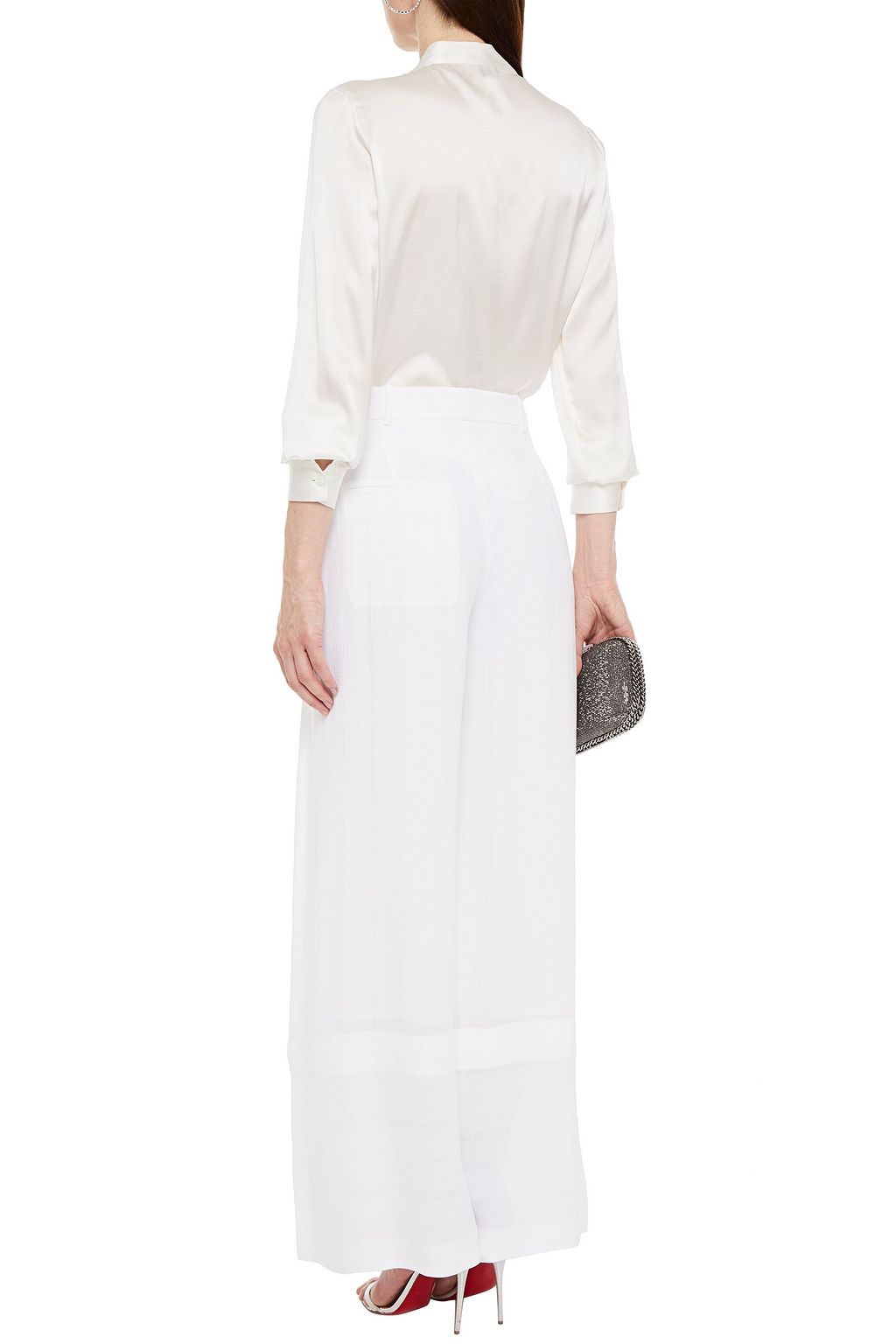 ROLAND MOURET Valens jacquard wide-leg pants