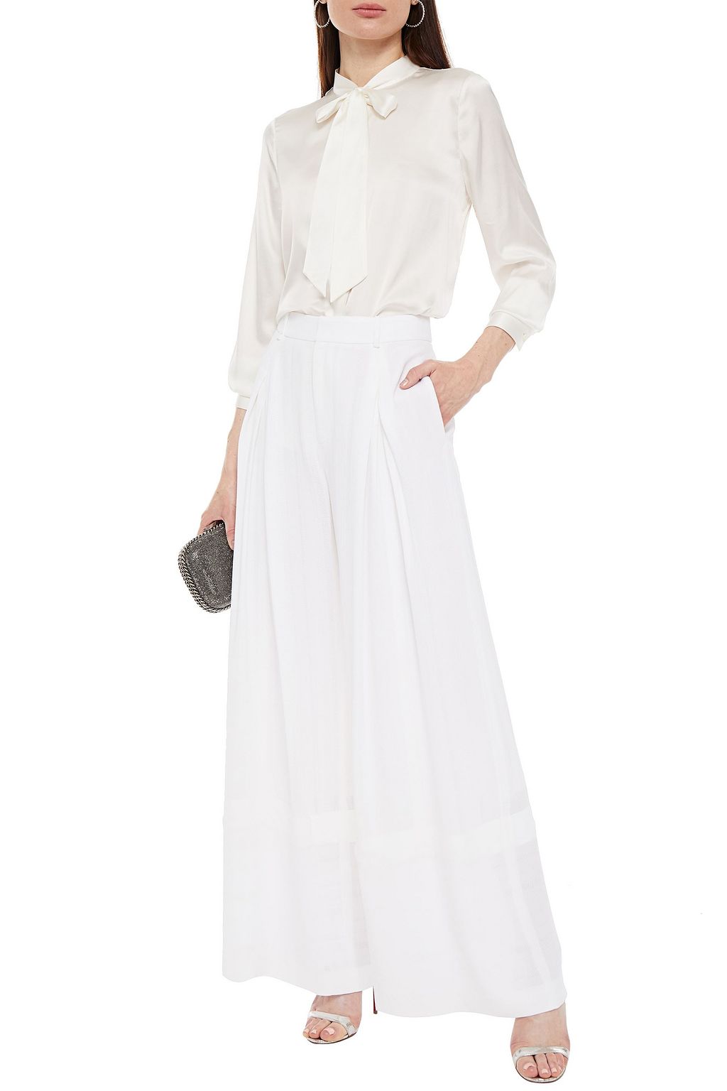 ROLAND MOURET Valens jacquard wide-leg pants