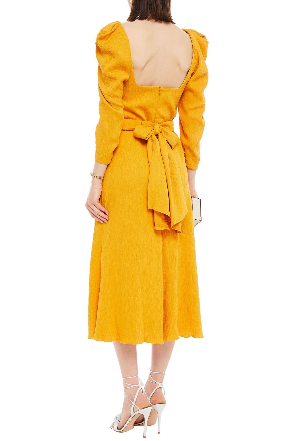 JOHANNA ORTIZ Lotus And Beetle belted textured woven midi dress