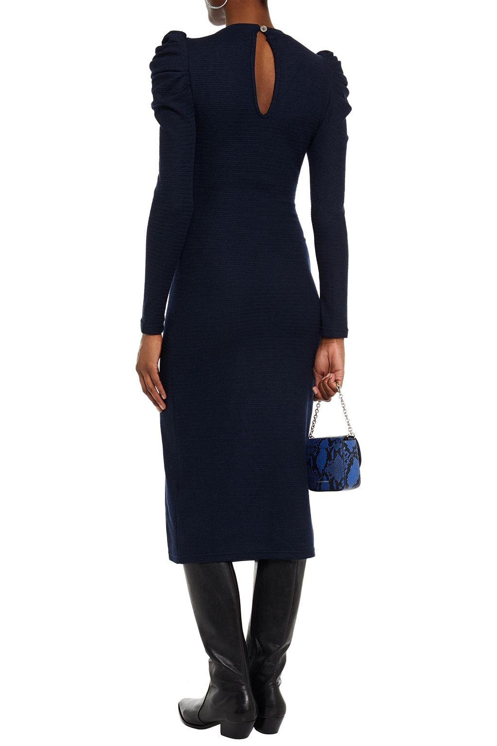 WALTER BAKER Lela gathered stretch-knit midi dress