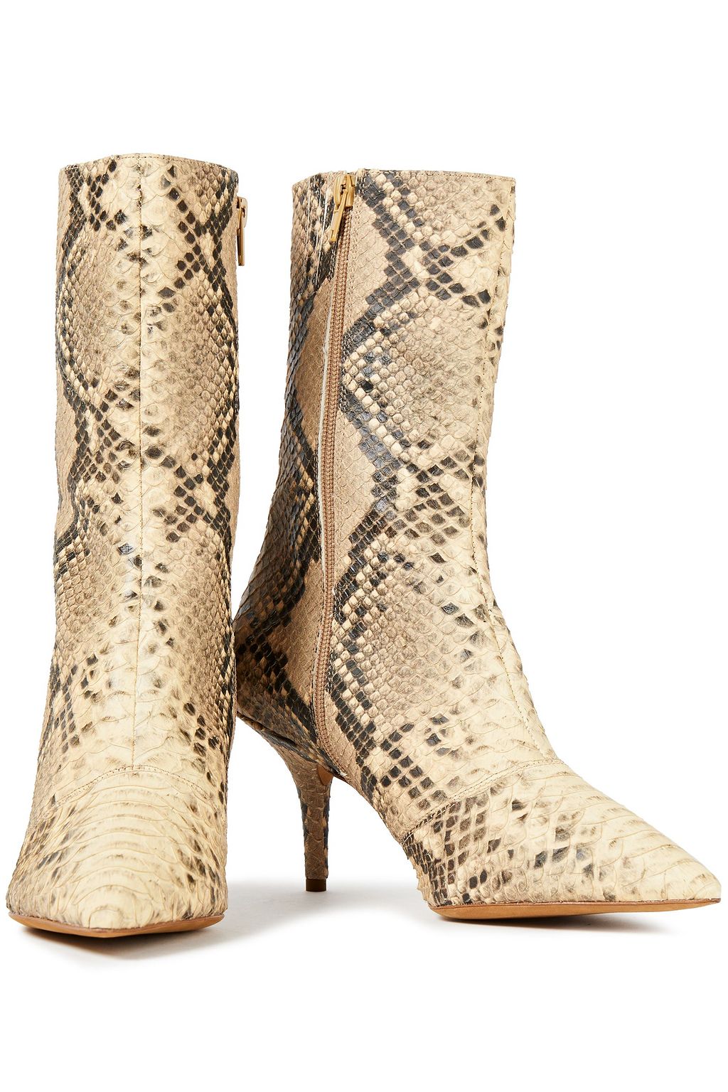 YEEZY Snake-effect leather ankle boots