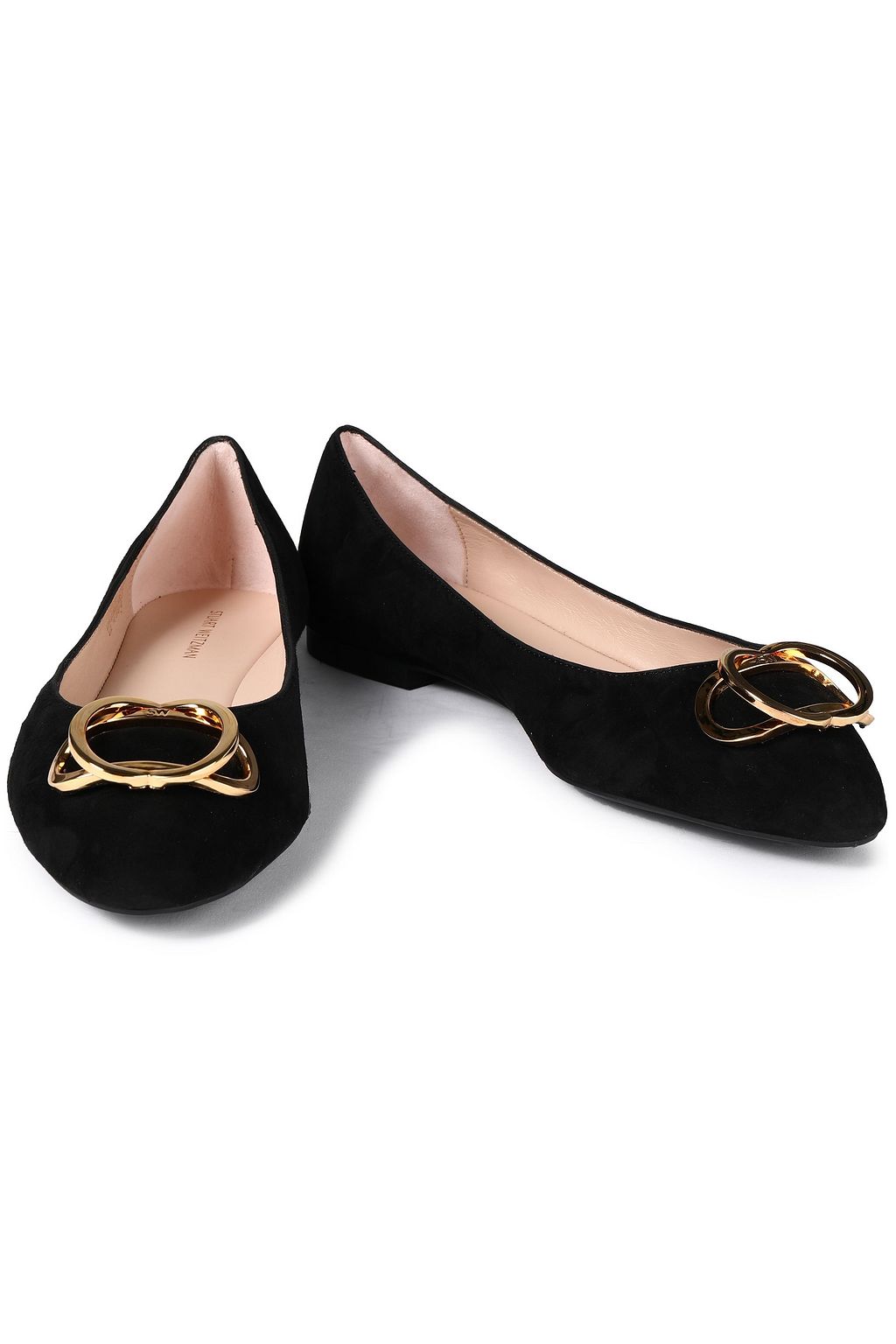 STUART WEITZMAN Adeliza embellished suede ballet flats