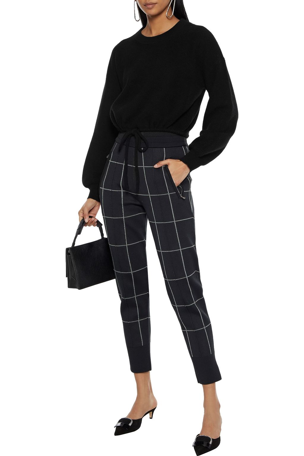 ALICE + OLIVIA Corvina cropped ribbed cashmere-blend sweater