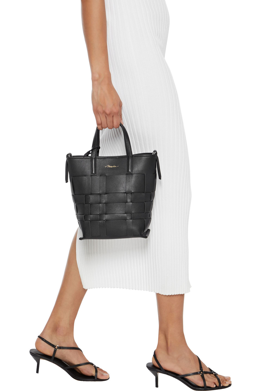 3.1 PHILLIP LIM Odita mini basketweave leather bucket bag