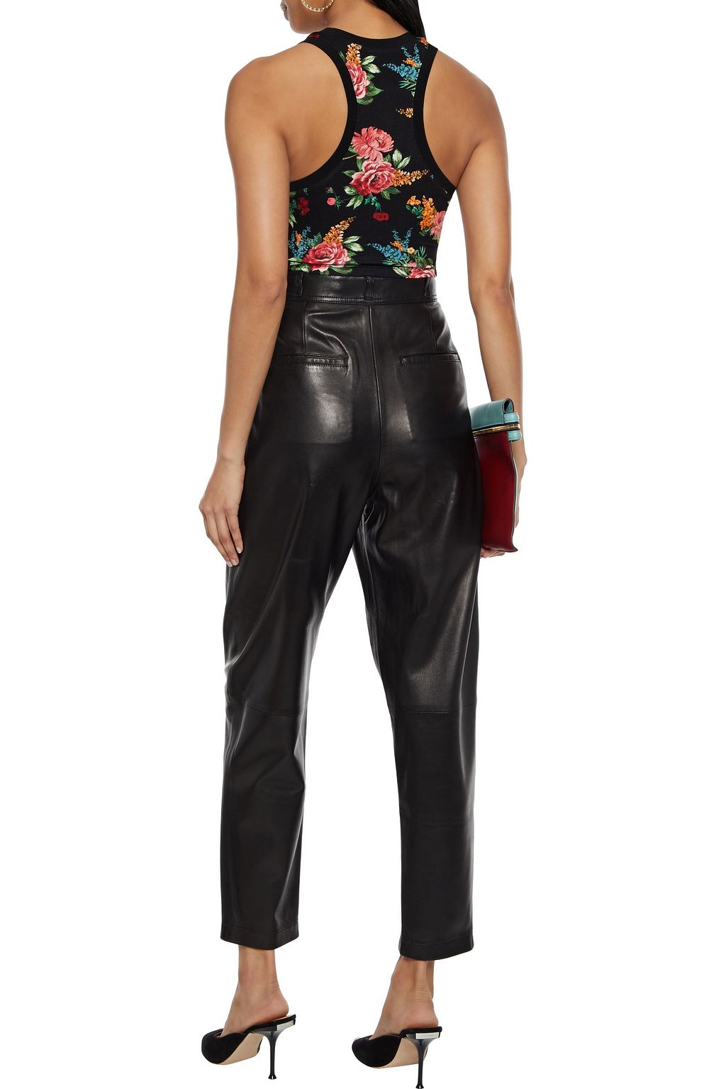ALICE + OLIVIA Melva cropped floral-print stretch-jersey tank