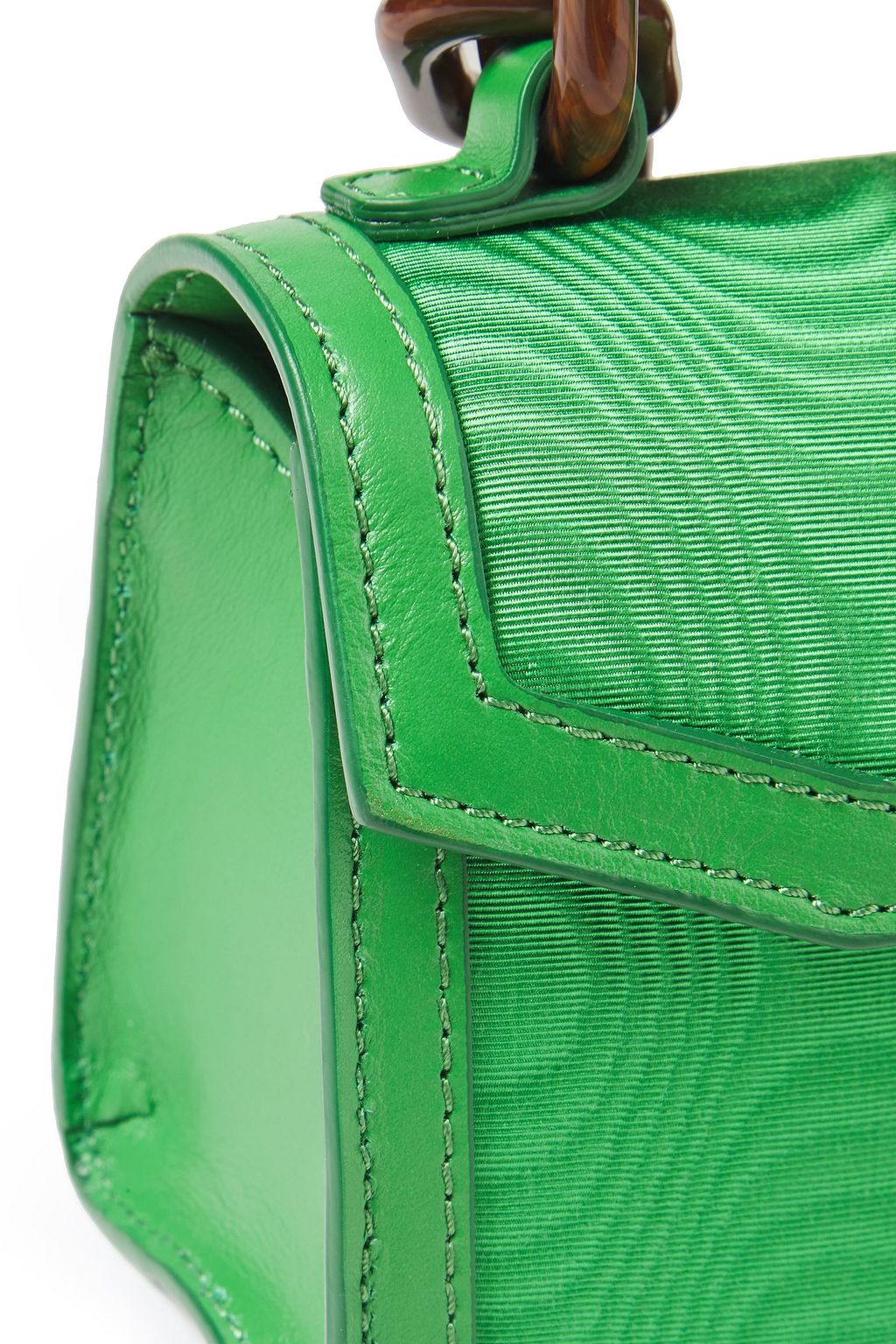 GANNI Leather-trimmed moire belt bag
