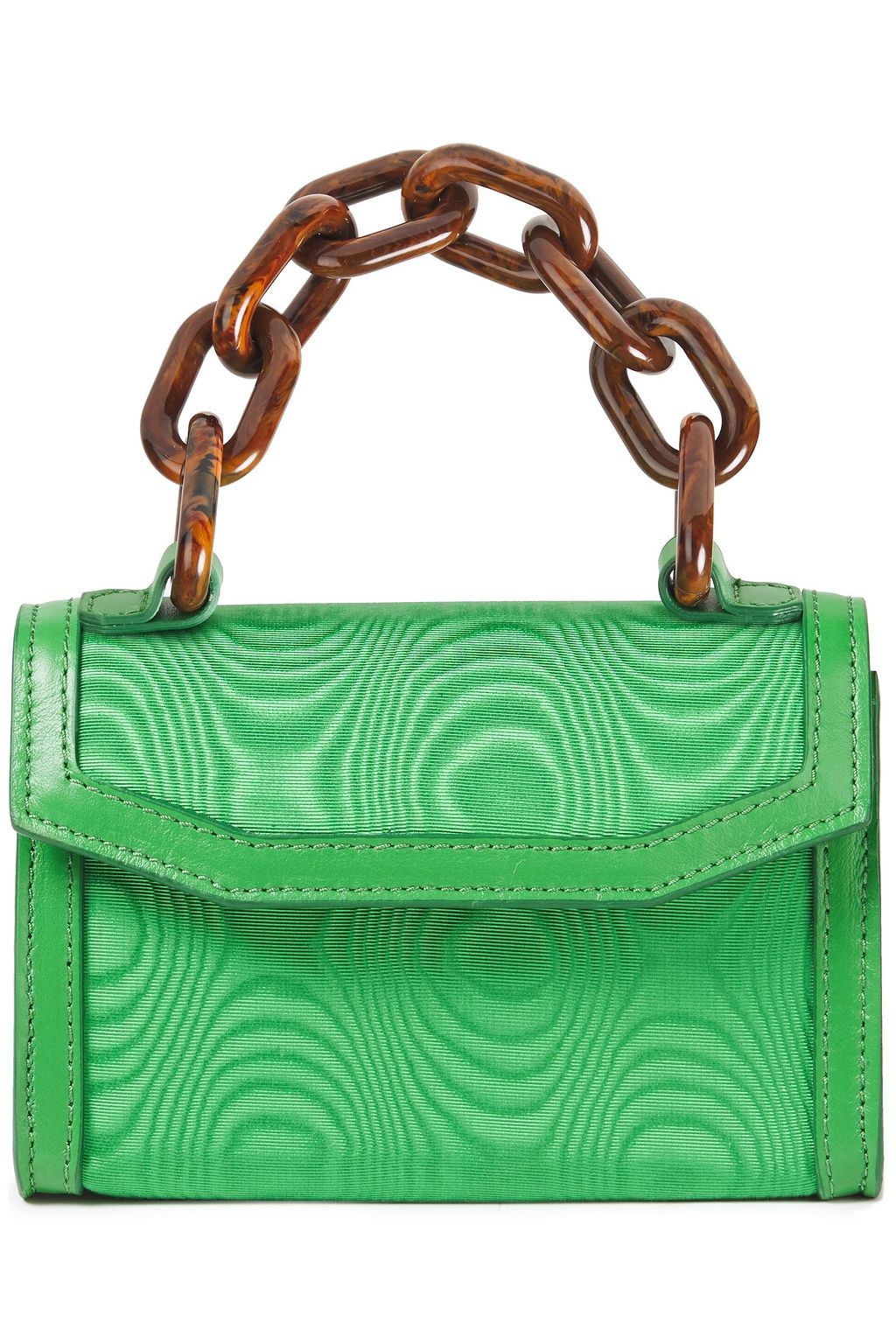 GANNI Leather-trimmed moire belt bag