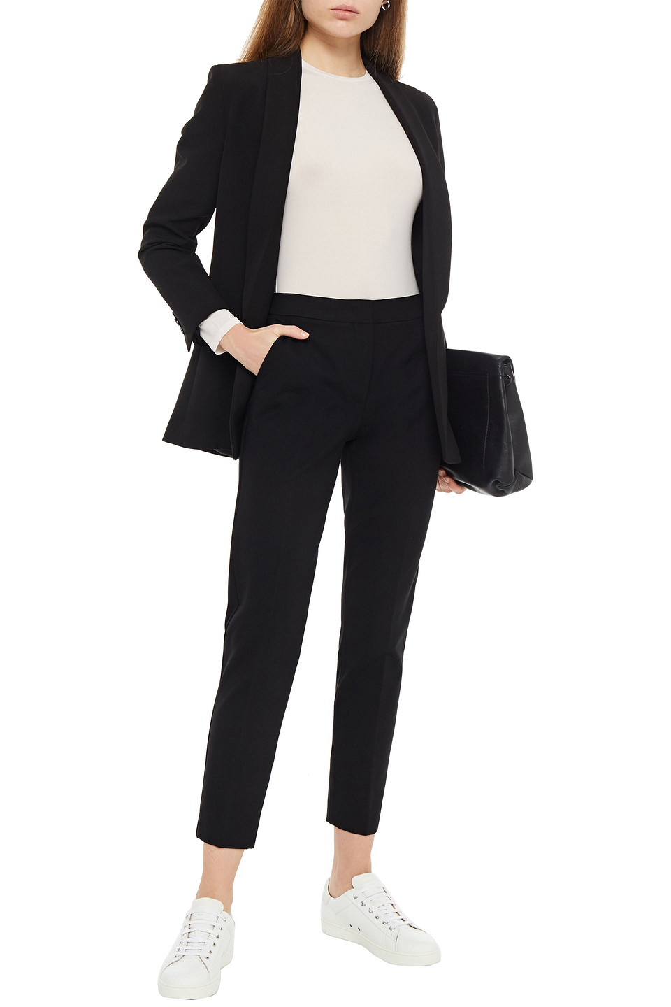 Click to view more detailed imagery on our partner's website Max Mara Cropped Ponte Slim-leg Pants In Black
