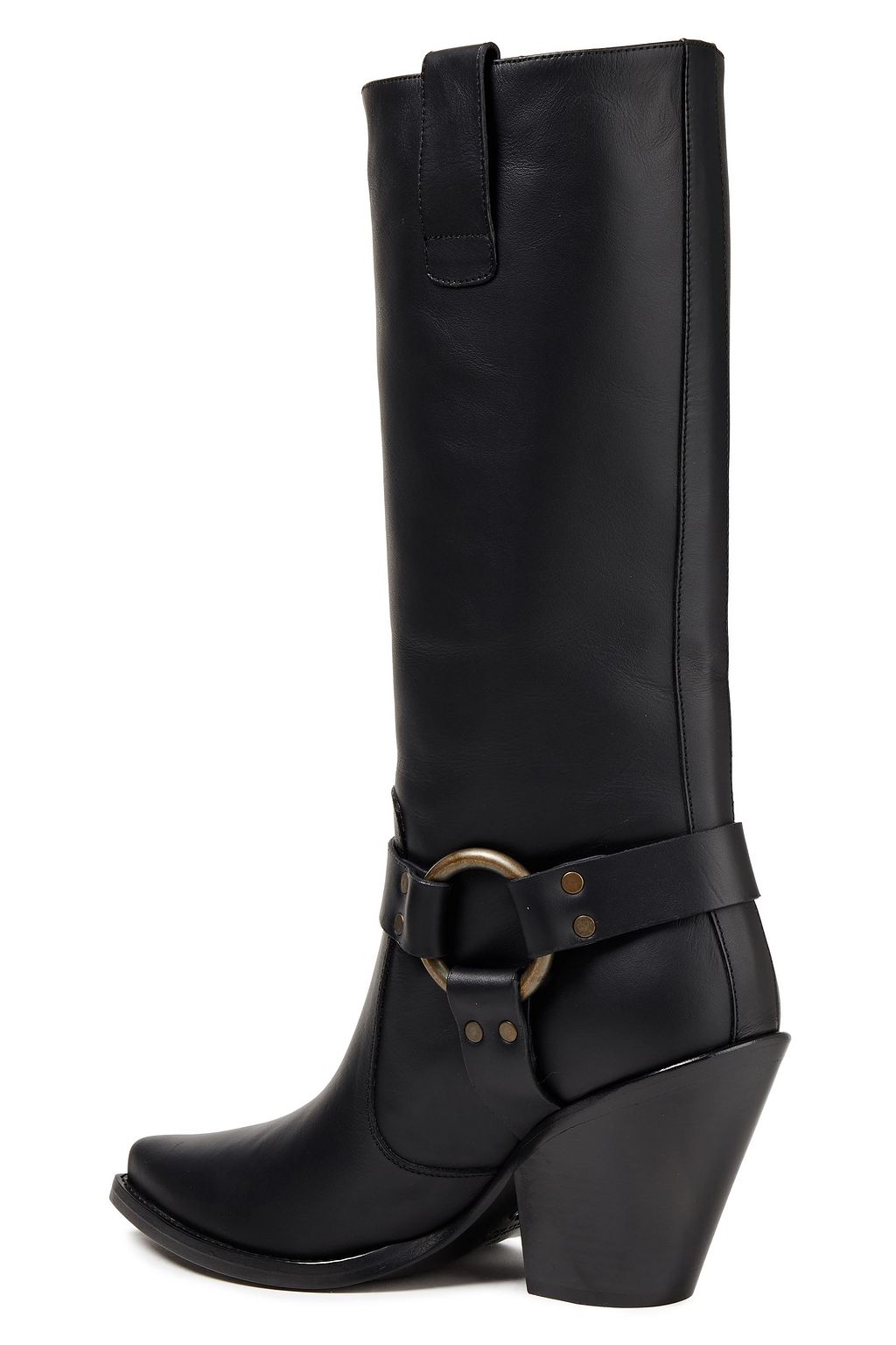 REDEMPTION Ring-embellished leather boots