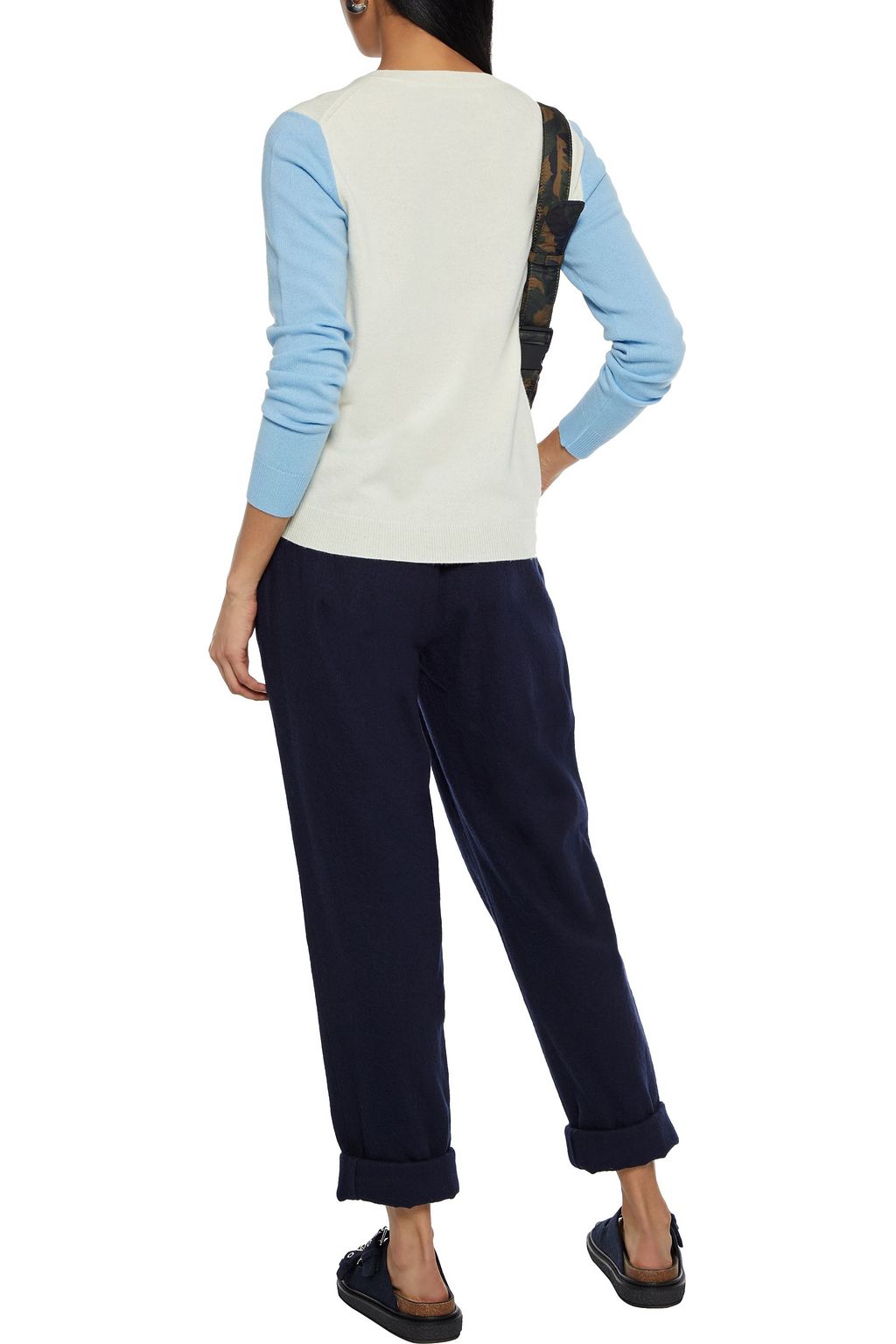 CHINTI & PARKER Two-tone wool and cashmere-blend sweater
