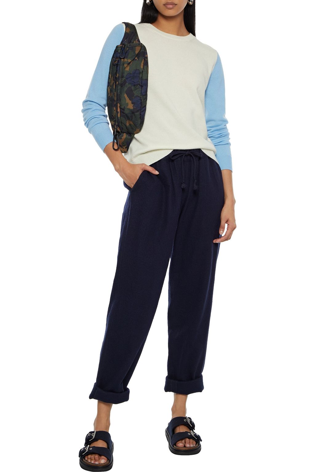 CHINTI & PARKER Two-tone wool and cashmere-blend sweater