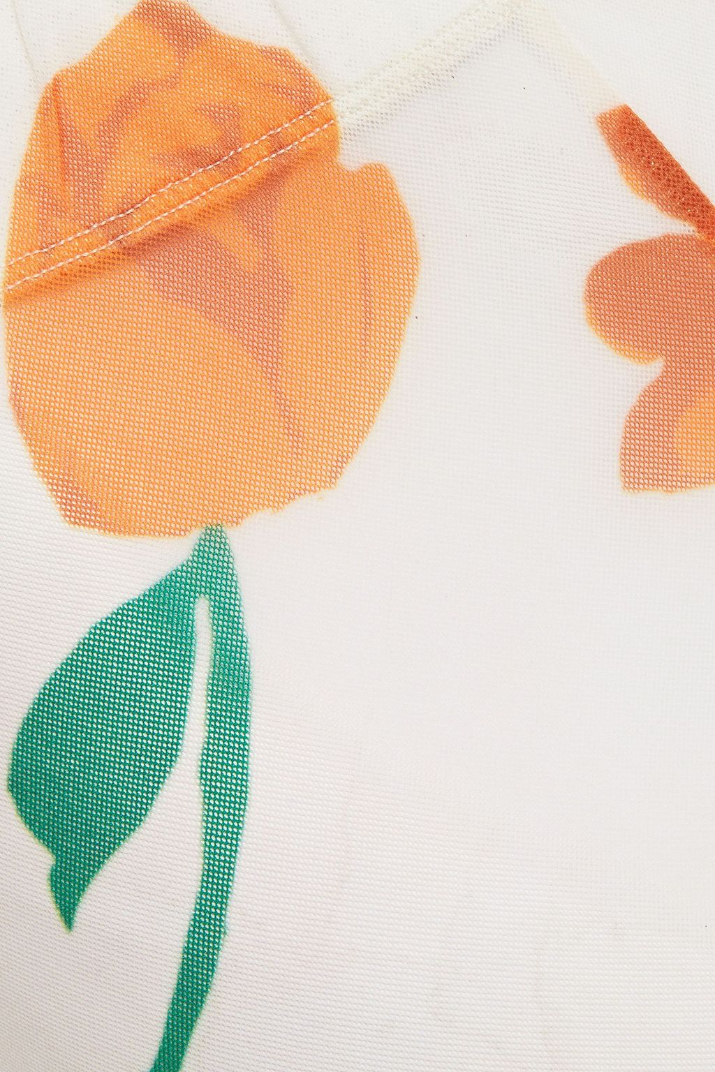 GANNI Floral-print stretch-mesh leggings