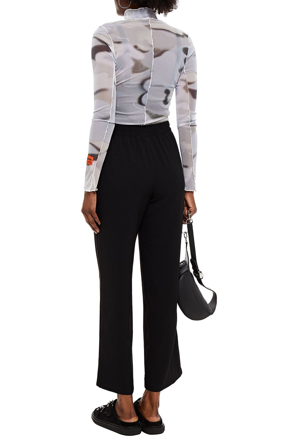 GANNI Gathered crepe straight-leg pants