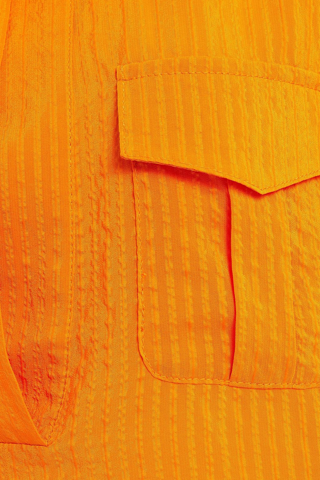 GANNI Striped silk and cotton-blend jacquard shirt