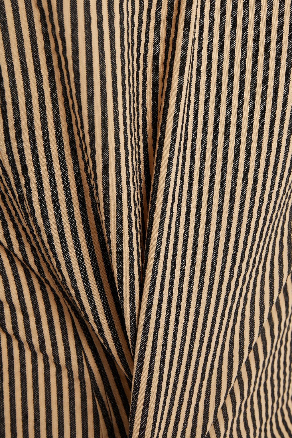 GANNI Striped cotton-blend crepe mini dress
