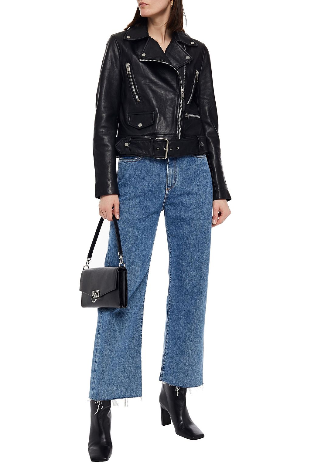 WALTER BAKER Flissy leather biker jacket | THE OUTNET