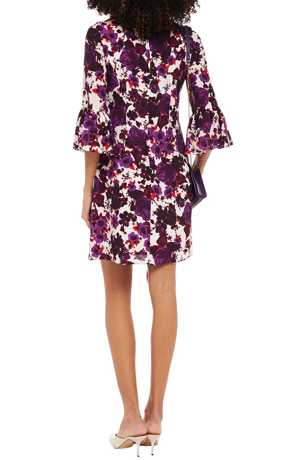 ERDEM Elijah fluted floral-print silk crepe de chine mini dress