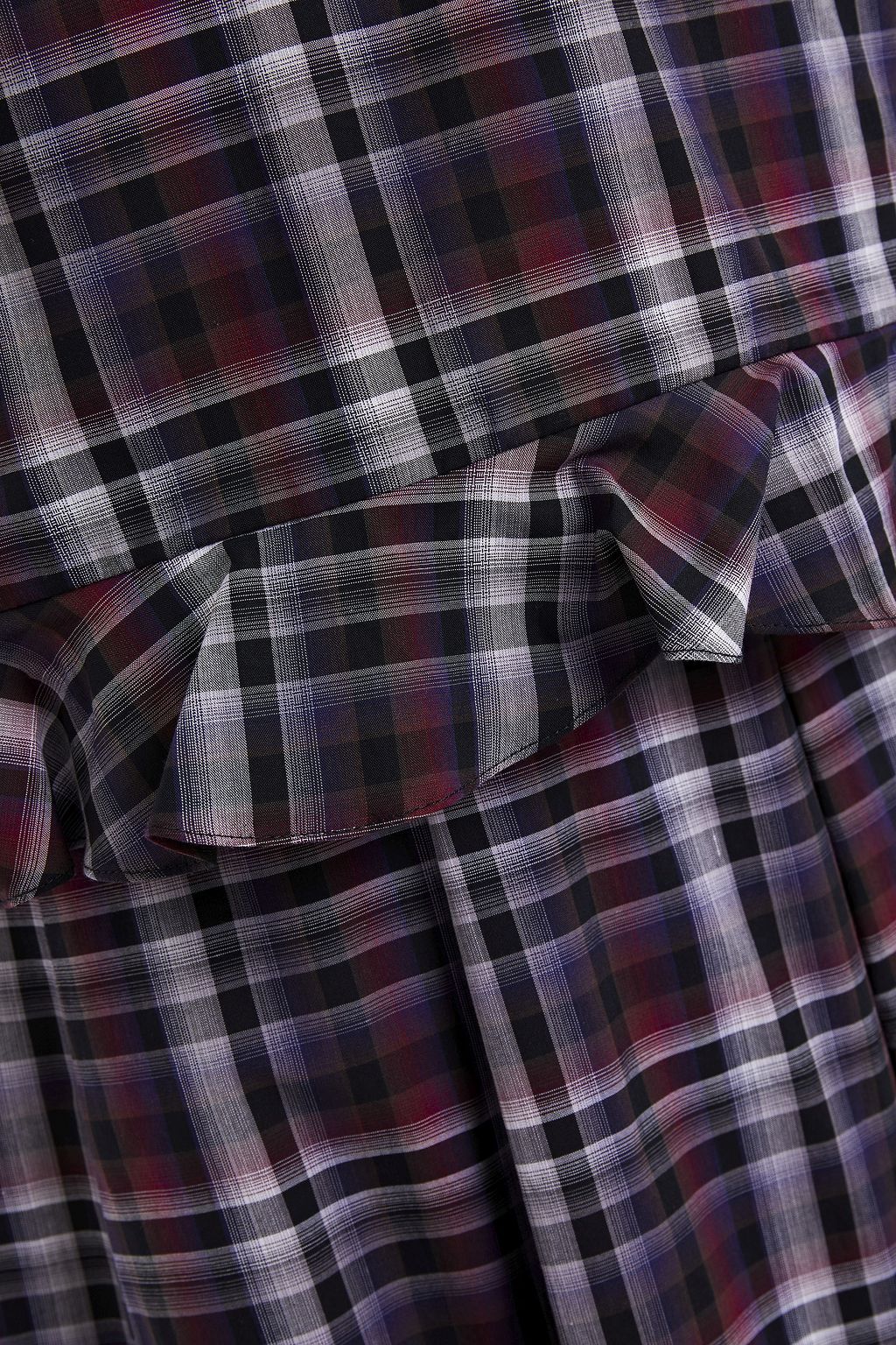 ERDEM Muriel ruffle-trimmed checked cotton-voile midi dress