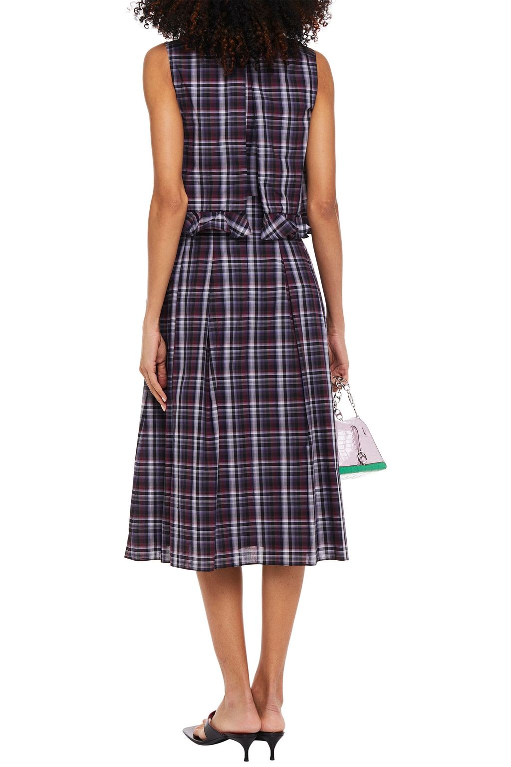 ERDEM Muriel ruffle-trimmed checked cotton-voile midi dress