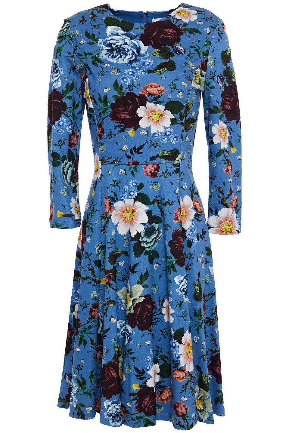 Erdem Woman Dione Floral-print Ponte Dress Blue Size 6