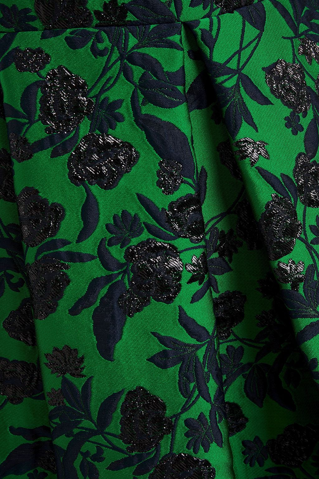 ERDEM Indra pleated floral-brocade midi dress