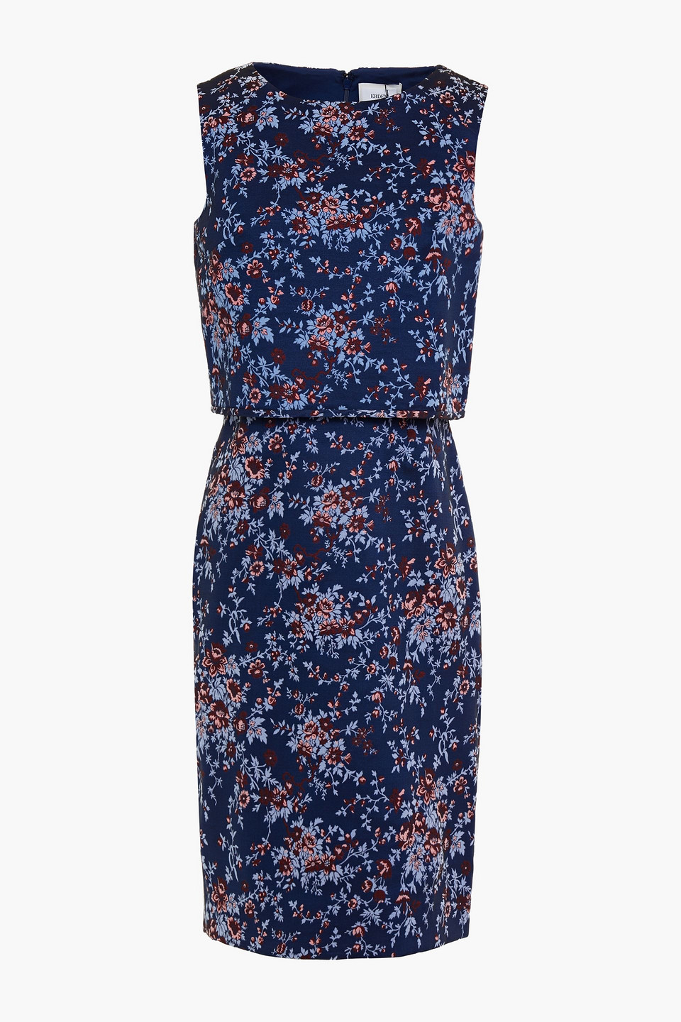 Erdem Woman Hoshie Layered Floral-jacquard Dress Indigo Size 8