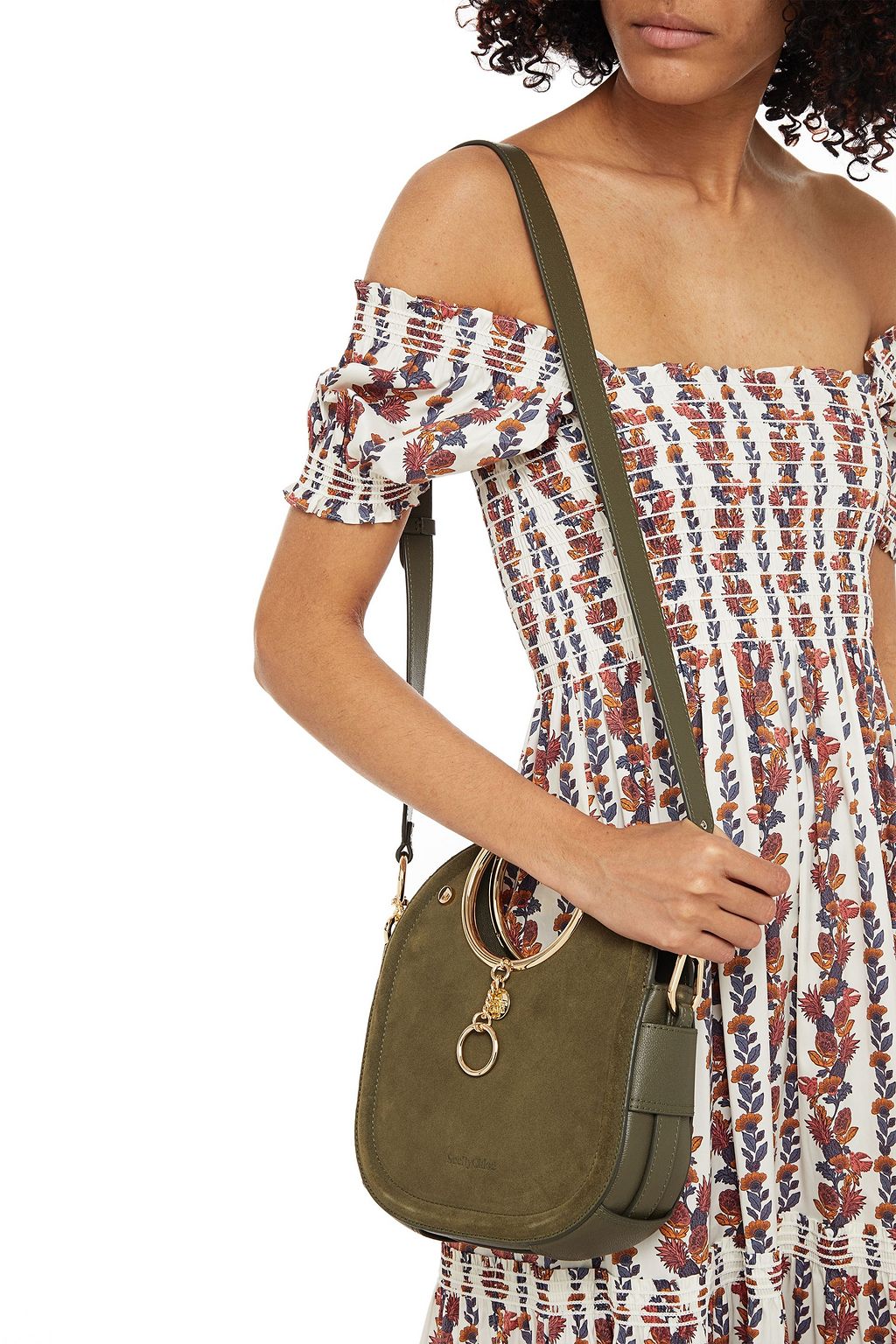 SEE BY CHLOÉ Mara ring-handle suede and leather tote