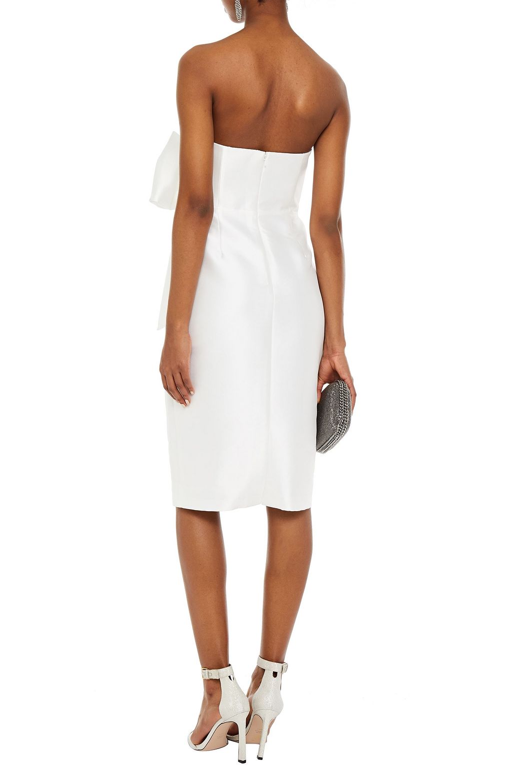 BADGLEY MISCHKA Strapless bow-embellished faille dress