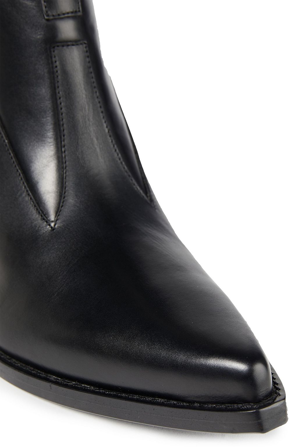 REDEMPTION Smooth and metallic textured-leather ankle boots