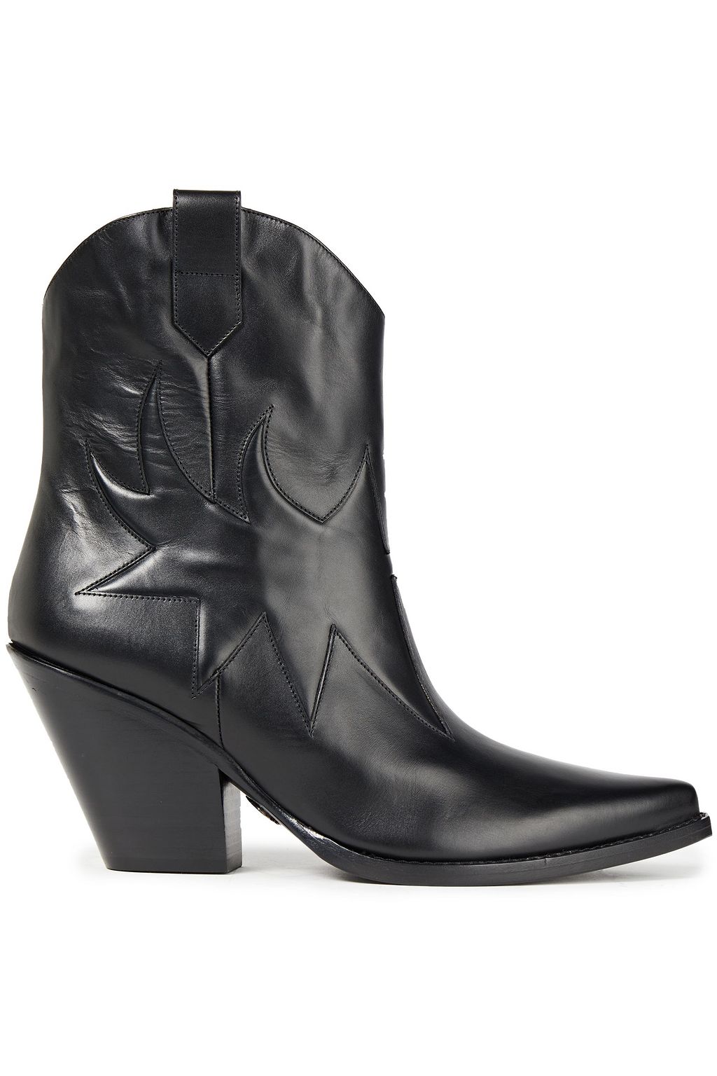 REDEMPTION Smooth and metallic textured-leather ankle boots