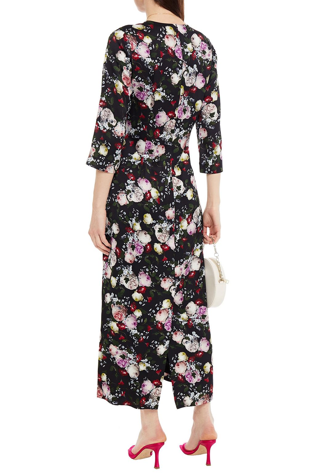 ERDEM Evana floral-print satin midi dress