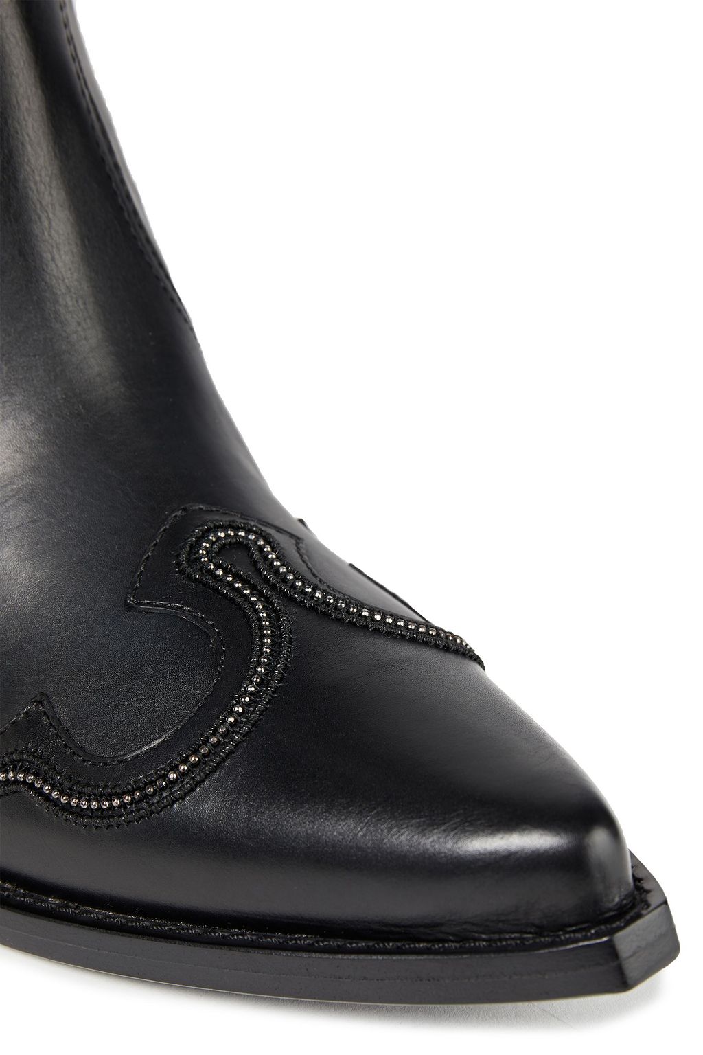 REDEMPTION Bead-embellished leather knee boots