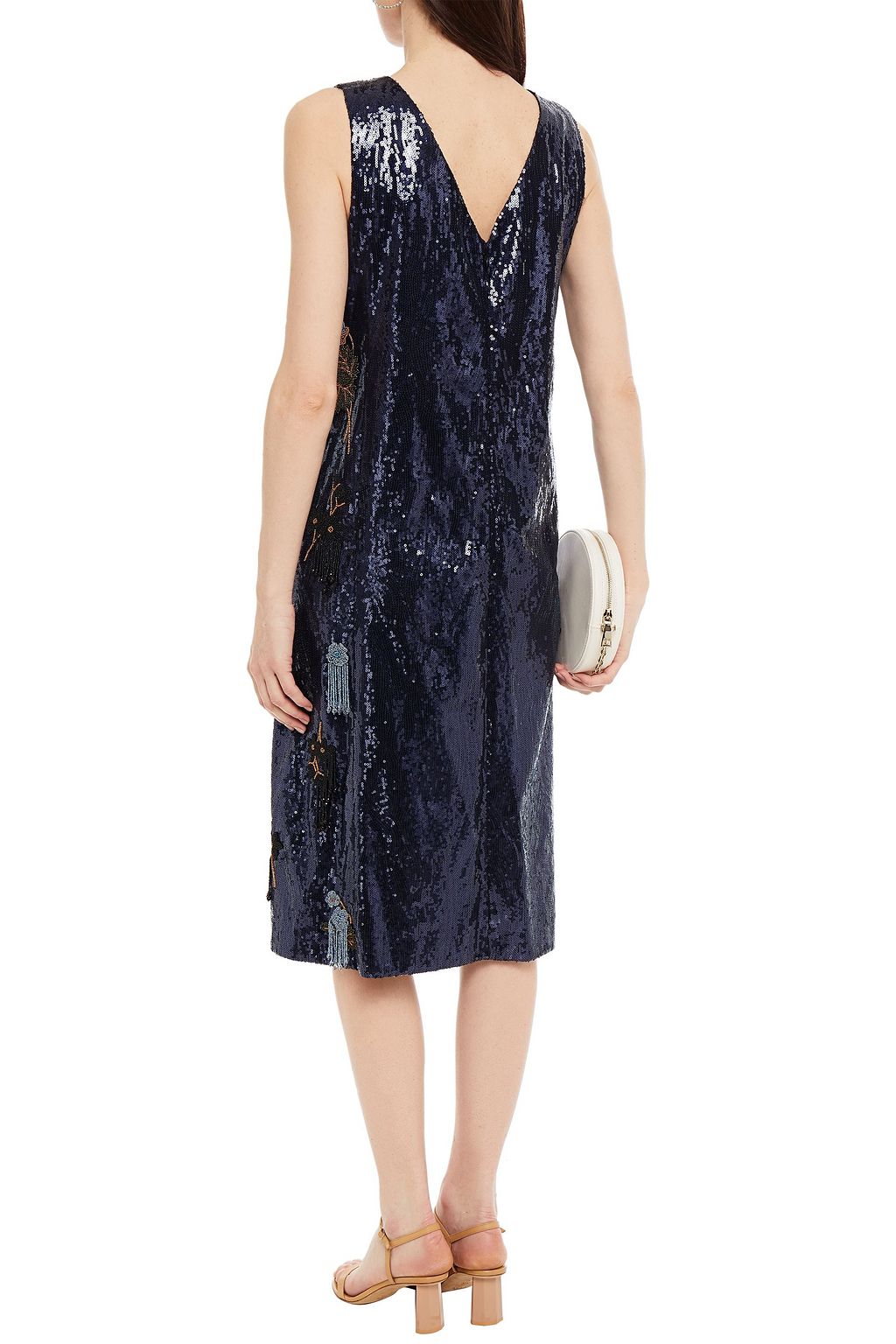 ERDEM Dusty embellished tulle midi dress