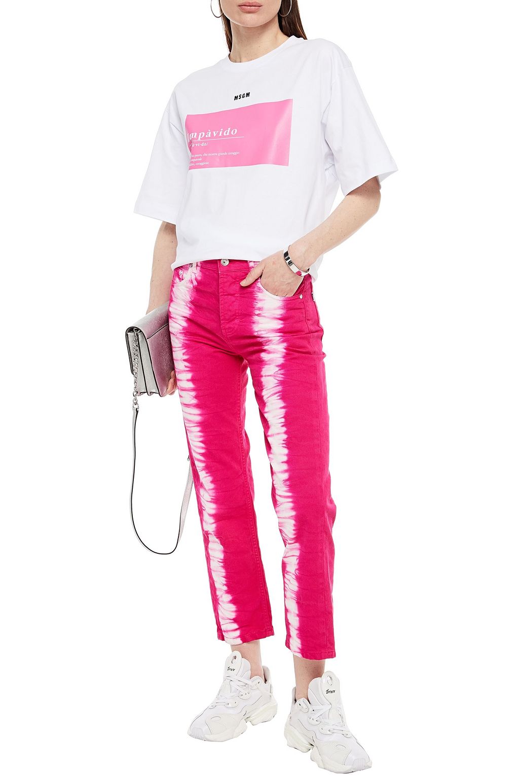 MSGM Printed cotton-jersey T-shirt
