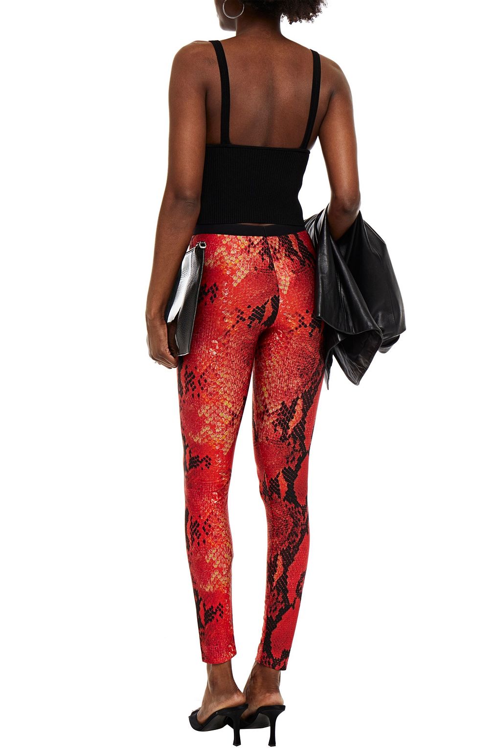 MSGM Snake-print stretch-jersey leggings