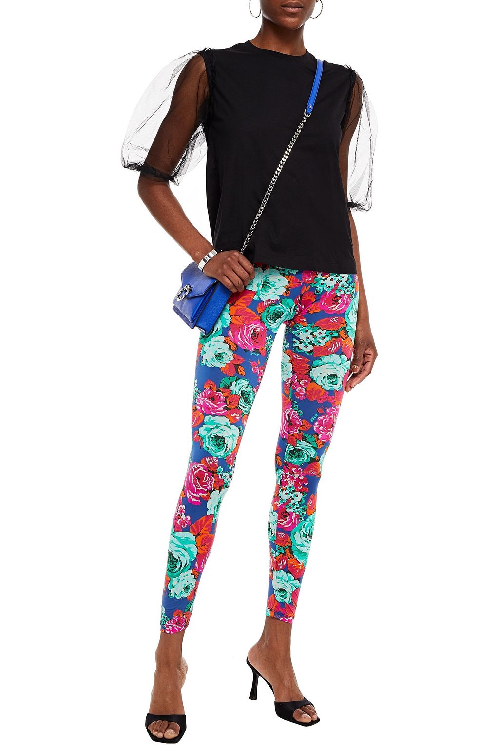 MSGM Floral-print stretch-jersey leggings