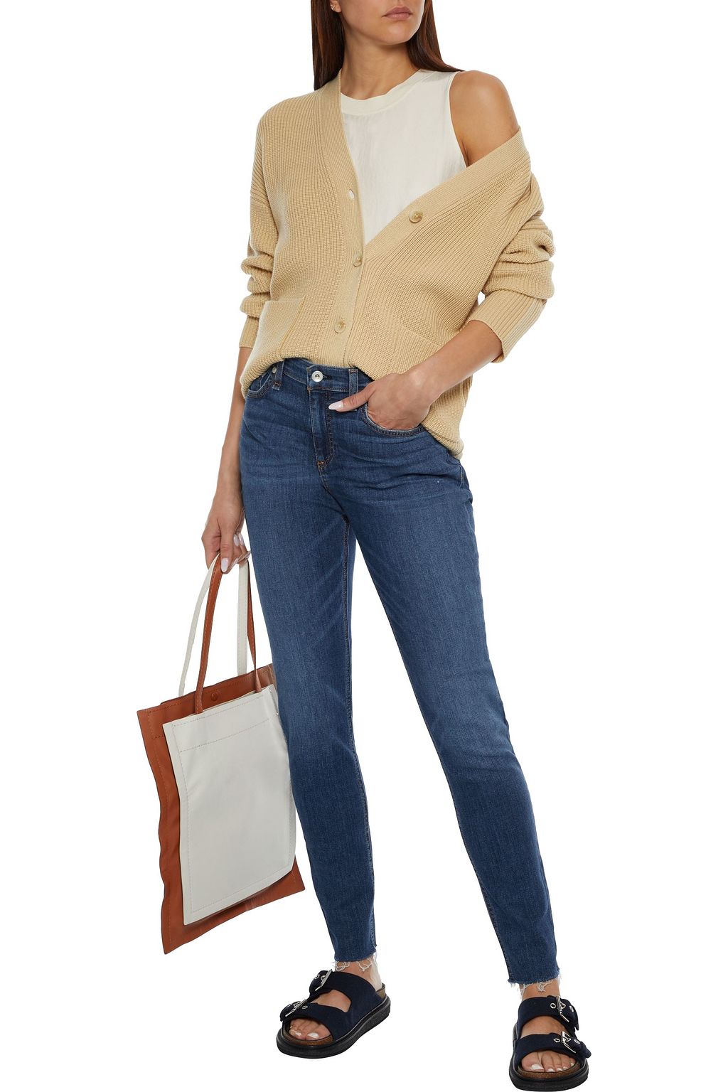 RAG & BONE Cate frayed mid-rise skinny jeans