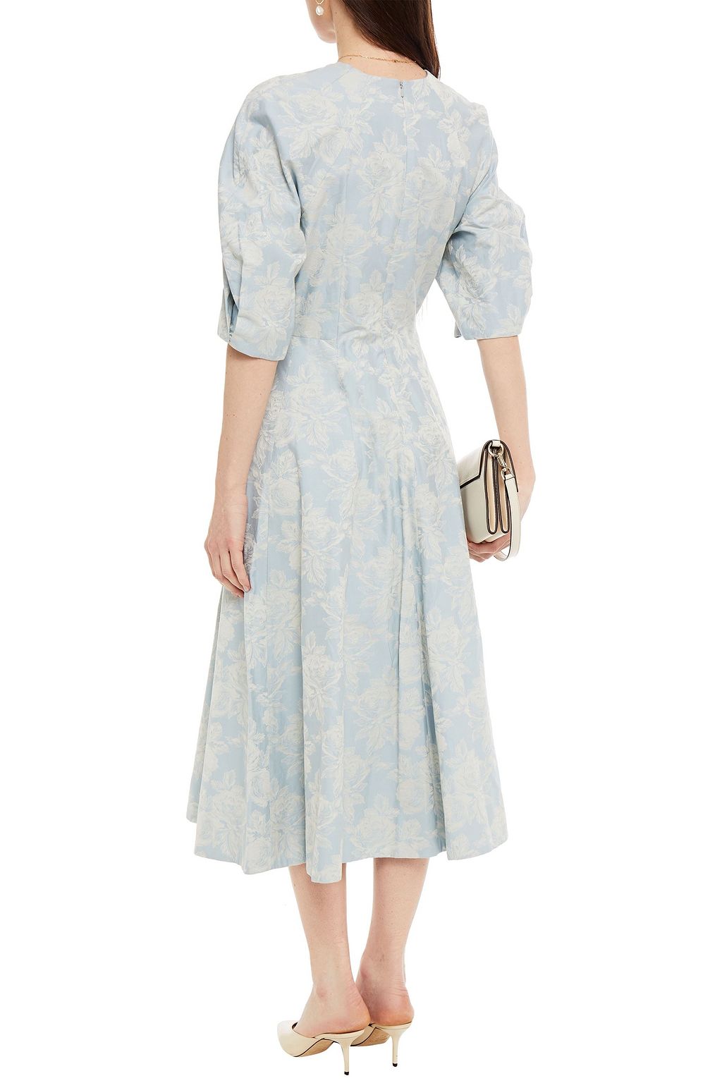 ERDEM Cressida cotton-jacquard midi dress