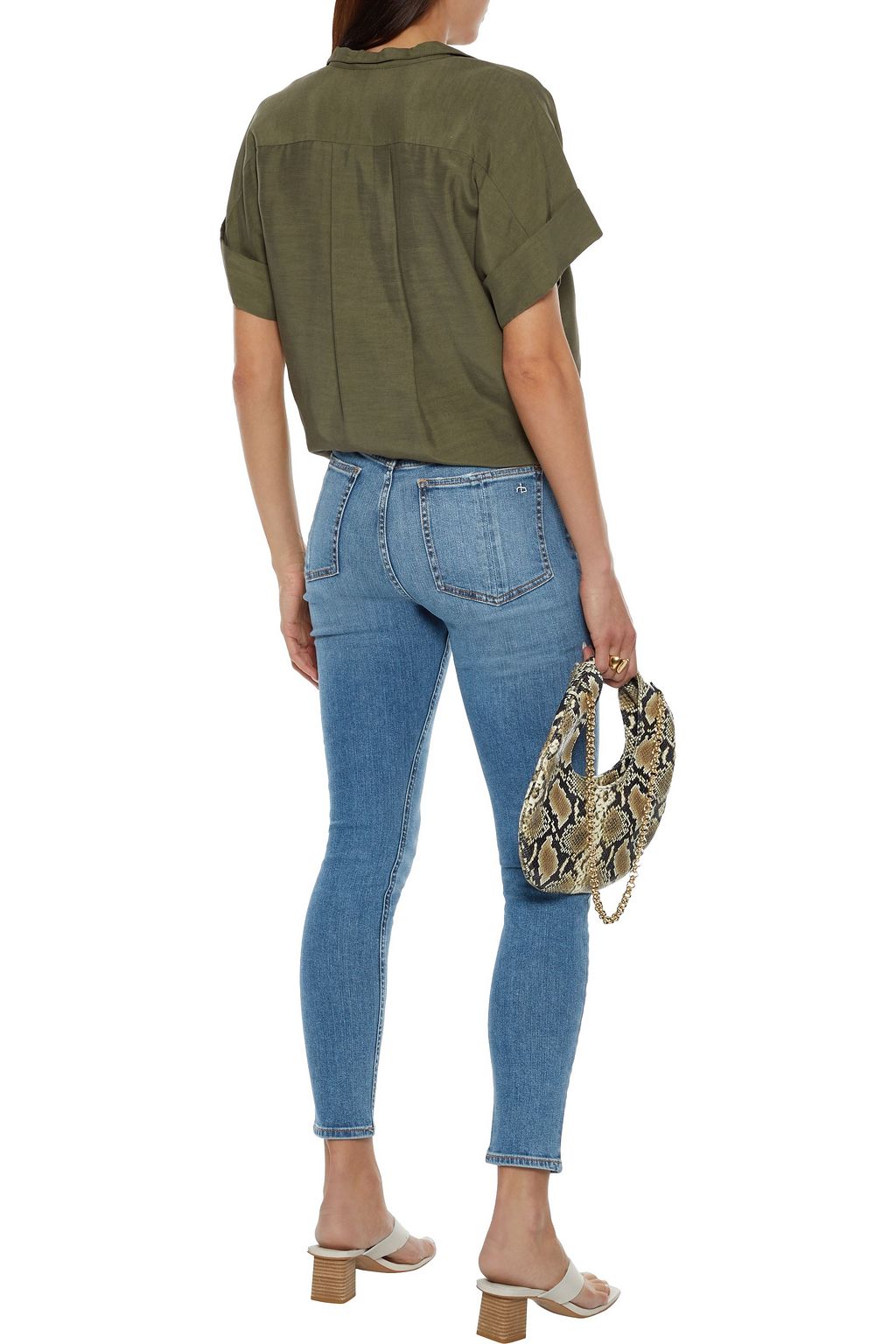 RAG & BONE Nina cropped distressed high-rise skinny jeans
