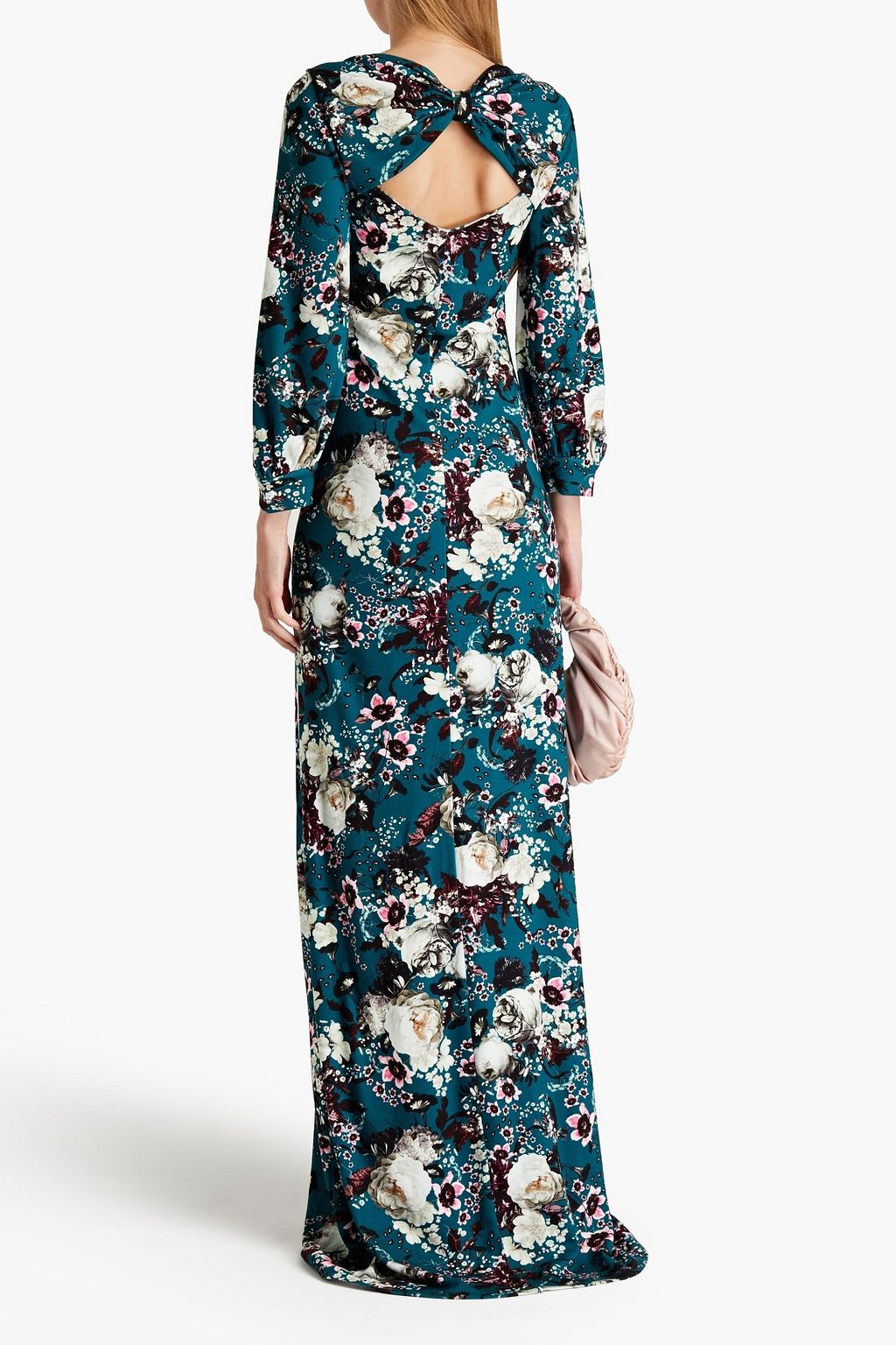 ERDEM Etheline cutout floral-print ponte maxi dress