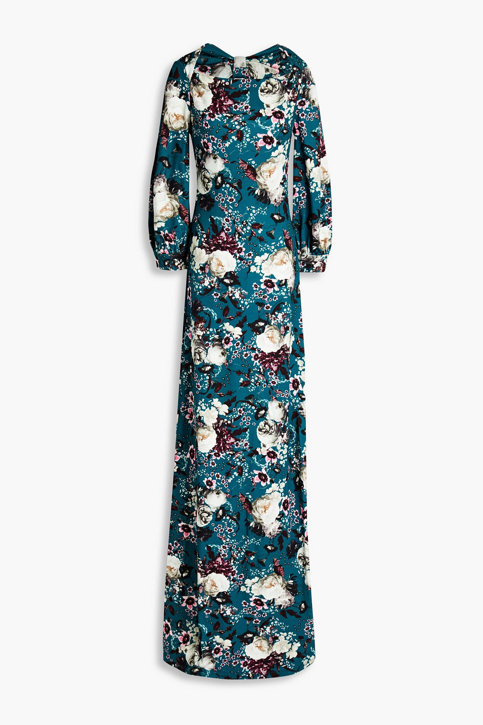 Erdem Woman Etheline Cutout Floral-print Ponte Maxi Dress Navy Size 10