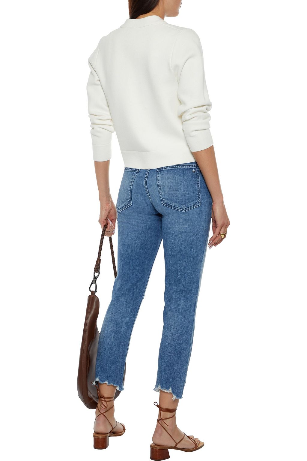 RAG & BONE Dre cropped distressed slim boyfriend jeans