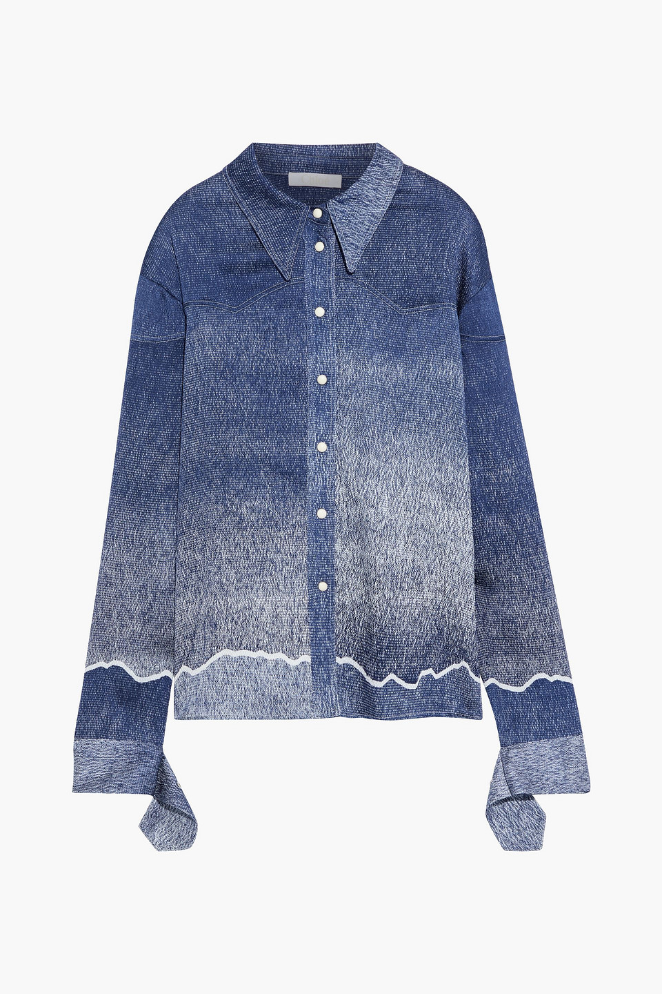 Chloé Dégradé Textured Silk-blend Crepe Shirt