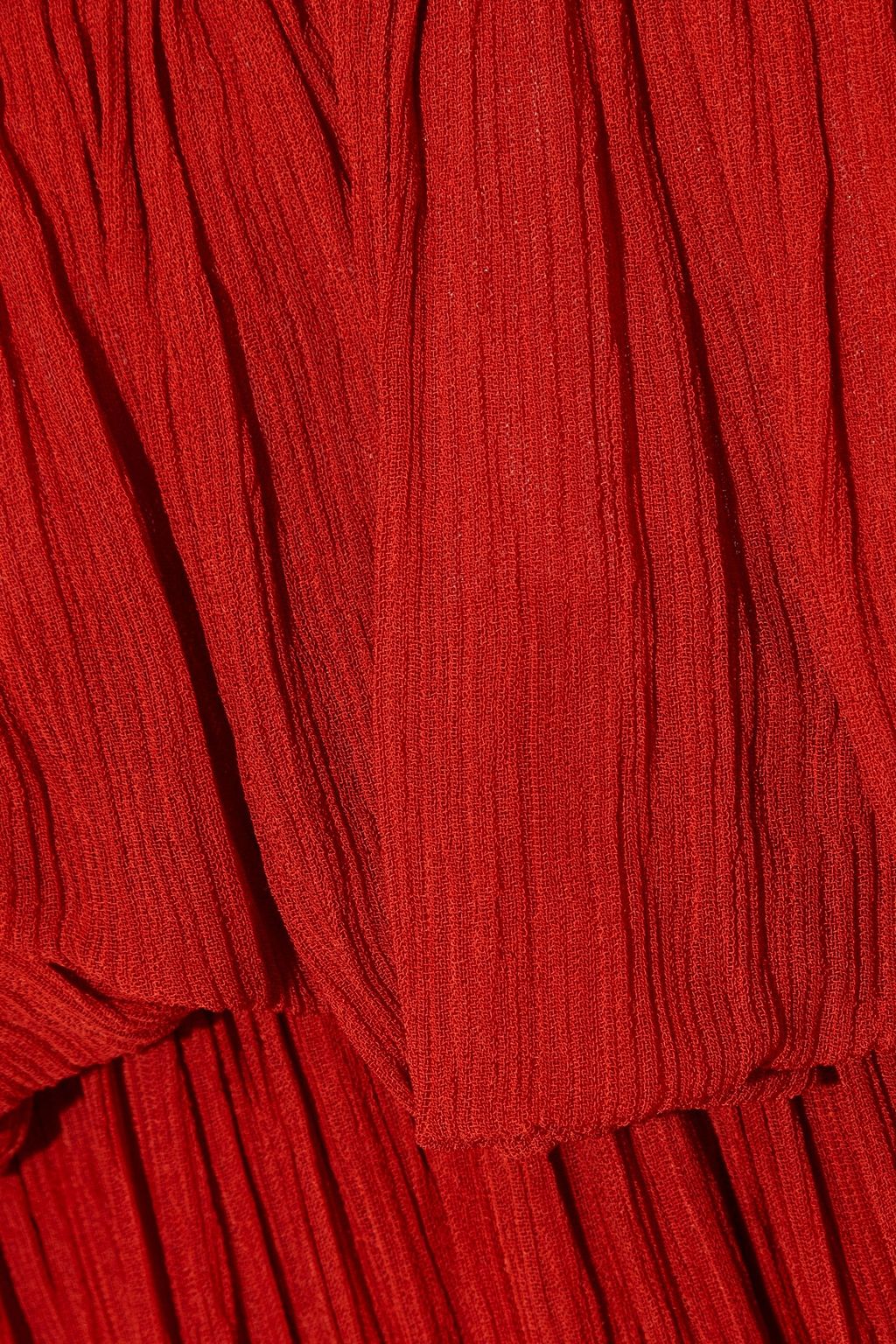CHLOÉ Gathered georgette peplum mini dress