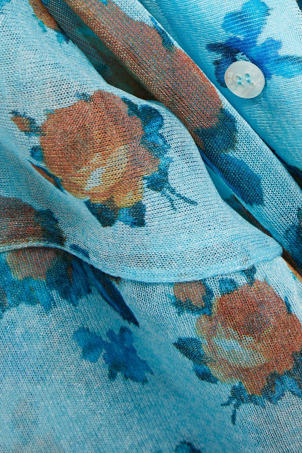 MSGM Metallic floral-print mesh shirt