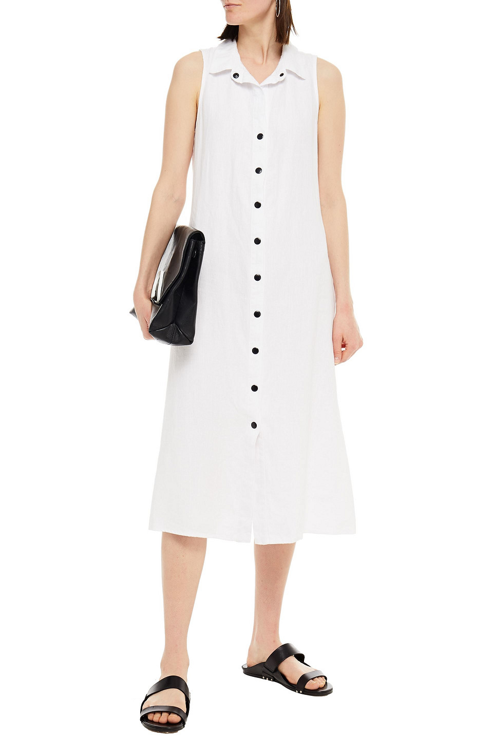 Enza Costa Hemp Shirt Dress In White